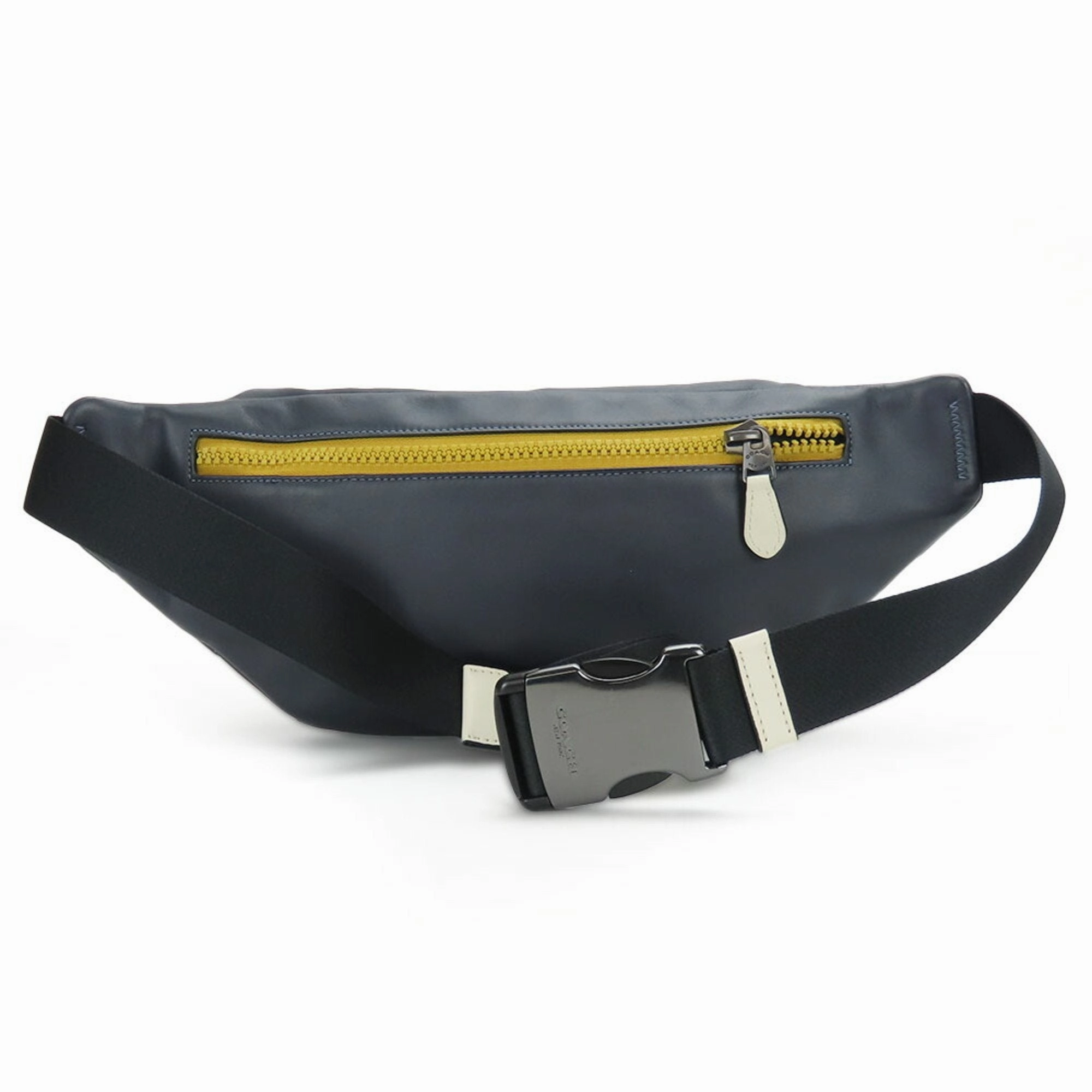 Coach Navy Leather Fanny Pack Sling Bag (Pre-Owned)