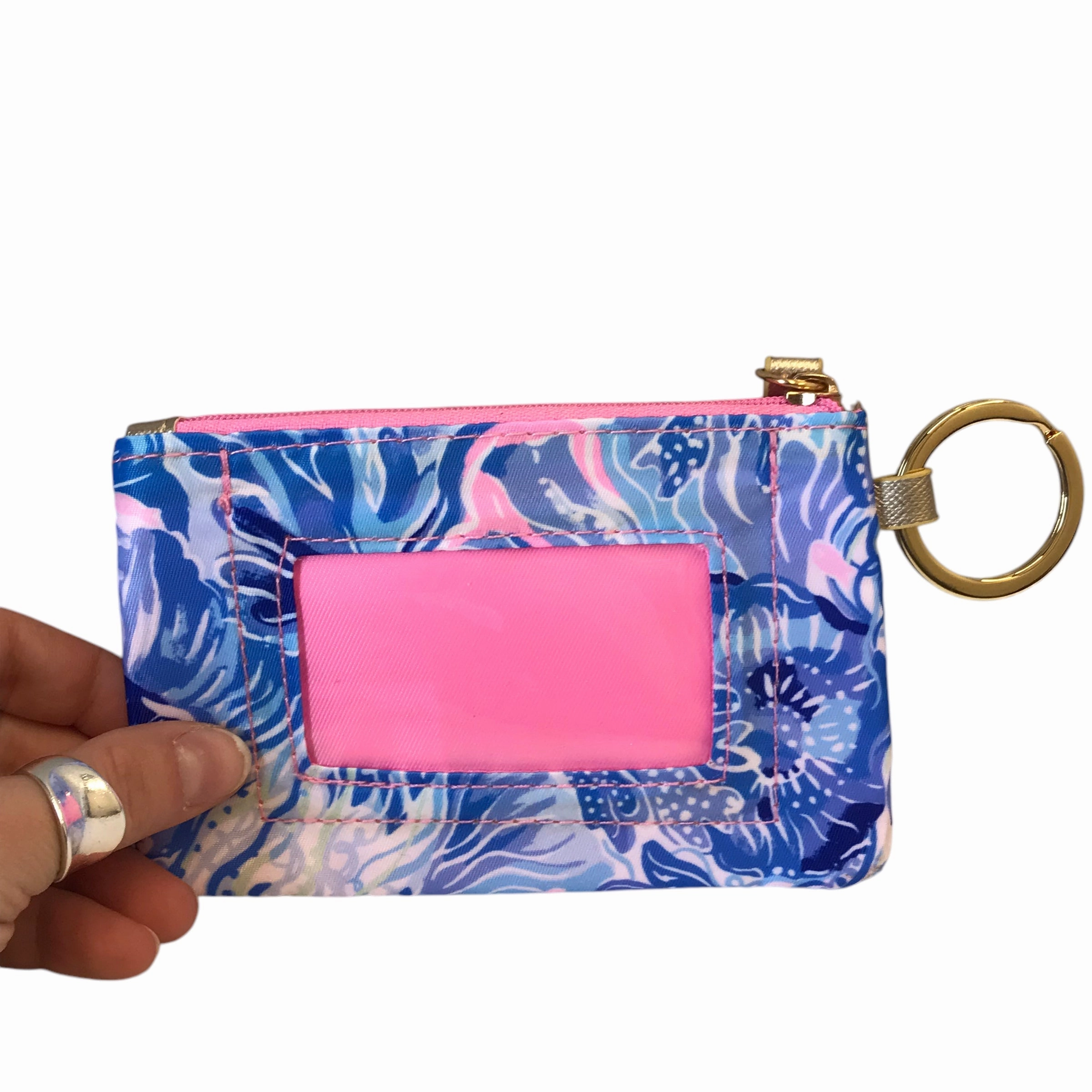 Coin Purse Designer By Lilly Pulitzer In Blue & Pink, Size:Small