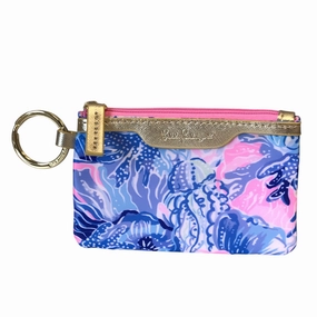Coin Purse Designer By Lilly Pulitzer In Blue & Pink, Size:Small