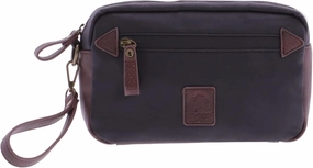 Colonel Tapiocca Men's Wash Bag Black with Logo Engraved on Label Abel