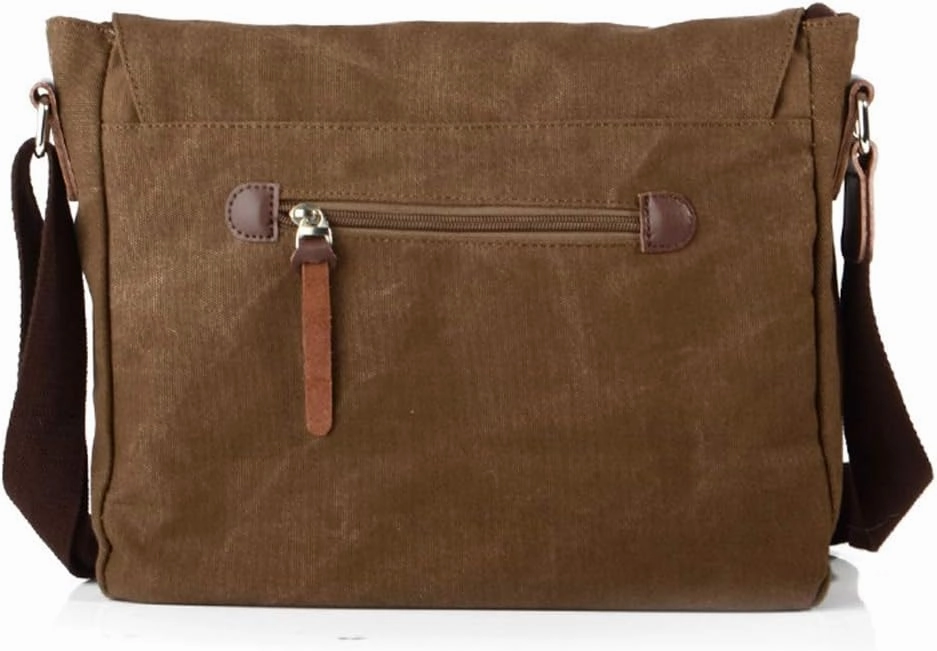 Compatible with/Replacement Vintage Waterproof Canvas Leather Trim DSLR SLR Shockproof Camera Shoulder Messenger Bag (Coffe)