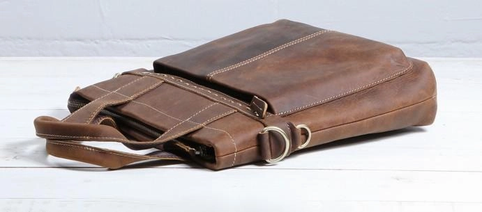 Cool Coffee Leather Mens Briefcases Work Bag Laptop Bag Business Bag for Men