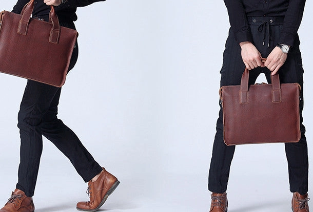 Cool leather mens Briefcase laptop Briefcase Work Briefcases shoulder bag for Men
