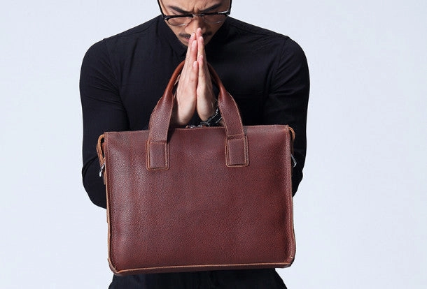 Cool leather mens Briefcase laptop Briefcase Work Briefcases shoulder bag for Men