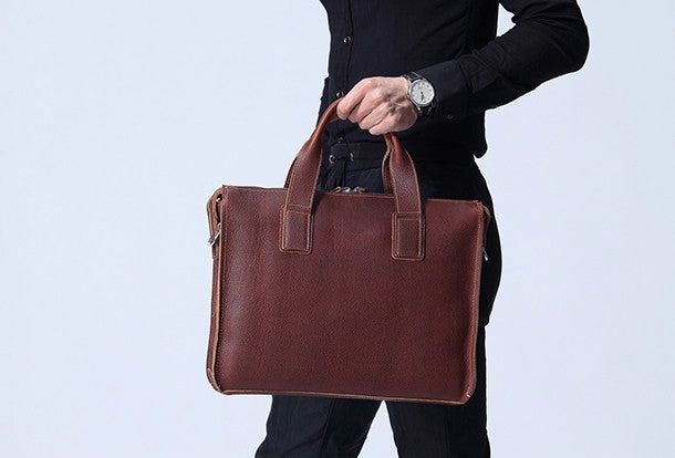 Cool leather mens Briefcase laptop Briefcase Work Briefcases shoulder bag for Men