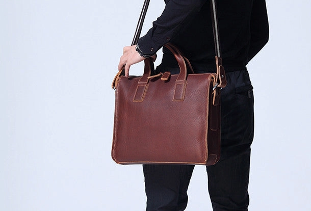 Cool leather mens Briefcase laptop Briefcase Work Briefcases shoulder bag for Men