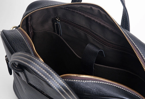 Cool Leather mens Briefcase Vintage Business Briefcase laptop Briefcases for Men