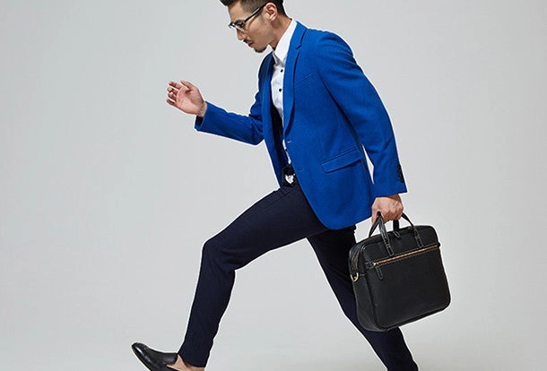 Cool Leather mens Briefcase Vintage Business Briefcase laptop Briefcases for Men