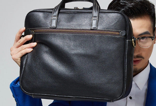 Cool Leather mens Briefcase Vintage Business Briefcase laptop Briefcases for Men