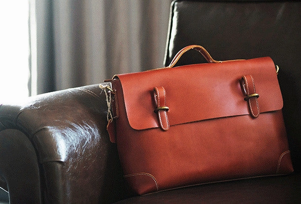 Cool leather mens Briefcases business Briefcase Shoulder Bag Laptop Briefcase