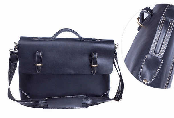 Cool leather mens Briefcases business Briefcase Shoulder Bag Laptop Briefcase