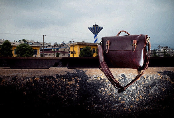 Cool leather mens Briefcases business Briefcase Shoulder Bag Laptop Briefcase