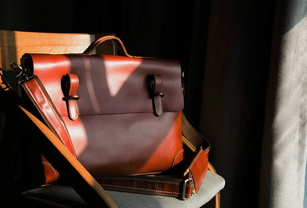 Cool leather mens Briefcases business Briefcase Shoulder Bag Laptop Briefcase