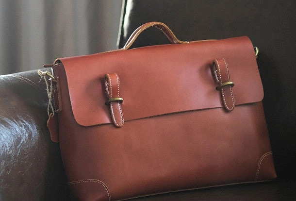 Cool leather mens Briefcases business Briefcase Shoulder Bag Laptop Briefcase