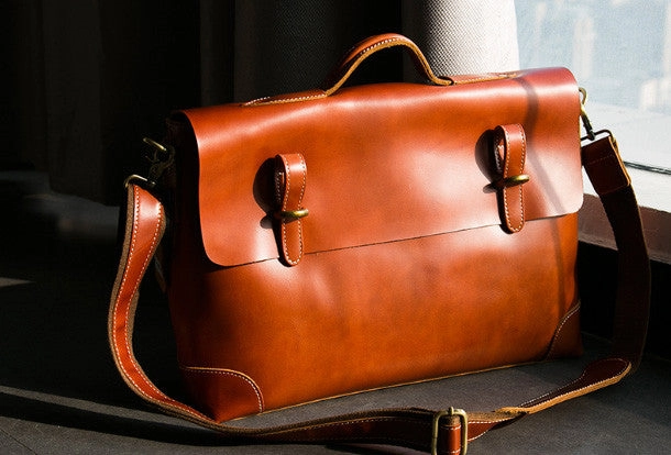 Cool leather mens Briefcases business Briefcase Shoulder Bag Laptop Briefcase