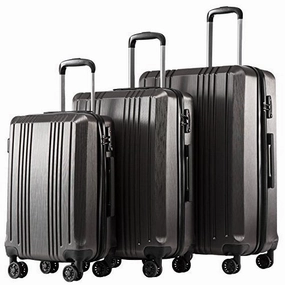 Coolife Luggage Expandable Suitcase PC ABS 3 Piece Set with TSA Lock Spinner 20in24in28in