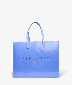 Crikon east west crinkle shopper in mid blue
