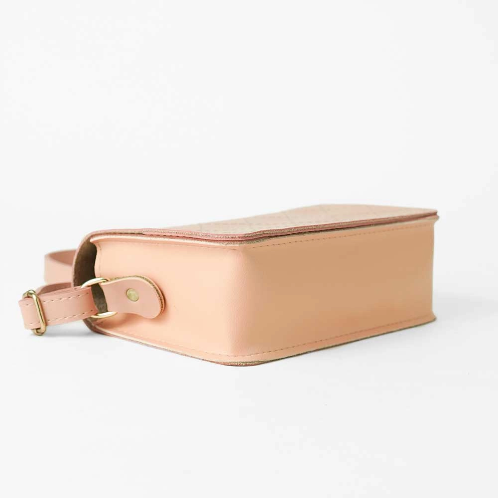 Cross Stitch Crossbody Bag Peach