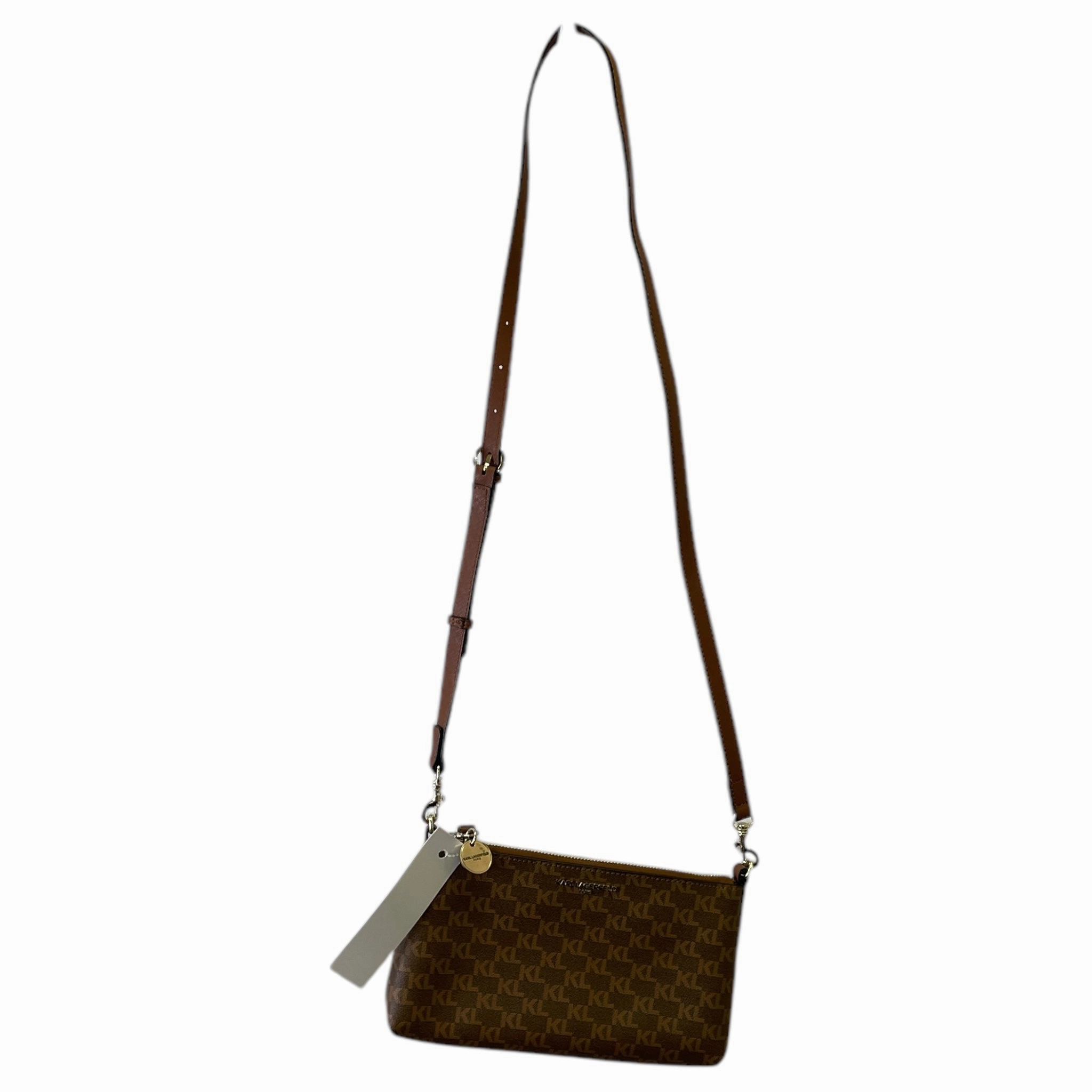 Crossbody Designer By Karl Lagerfeld In Brown, Size:Medium