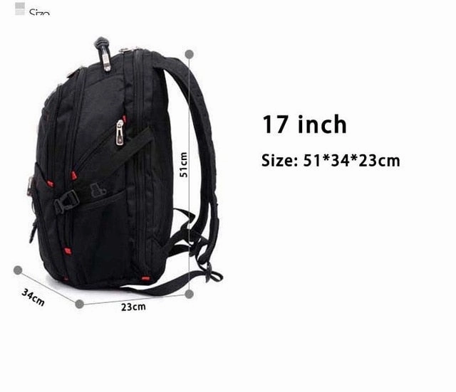 Crossten Swiss Multifunctional 17.3" Laptop Backpack sleeve case bag Waterproof USB Charge Port Schoolbag Hiking Travel bag