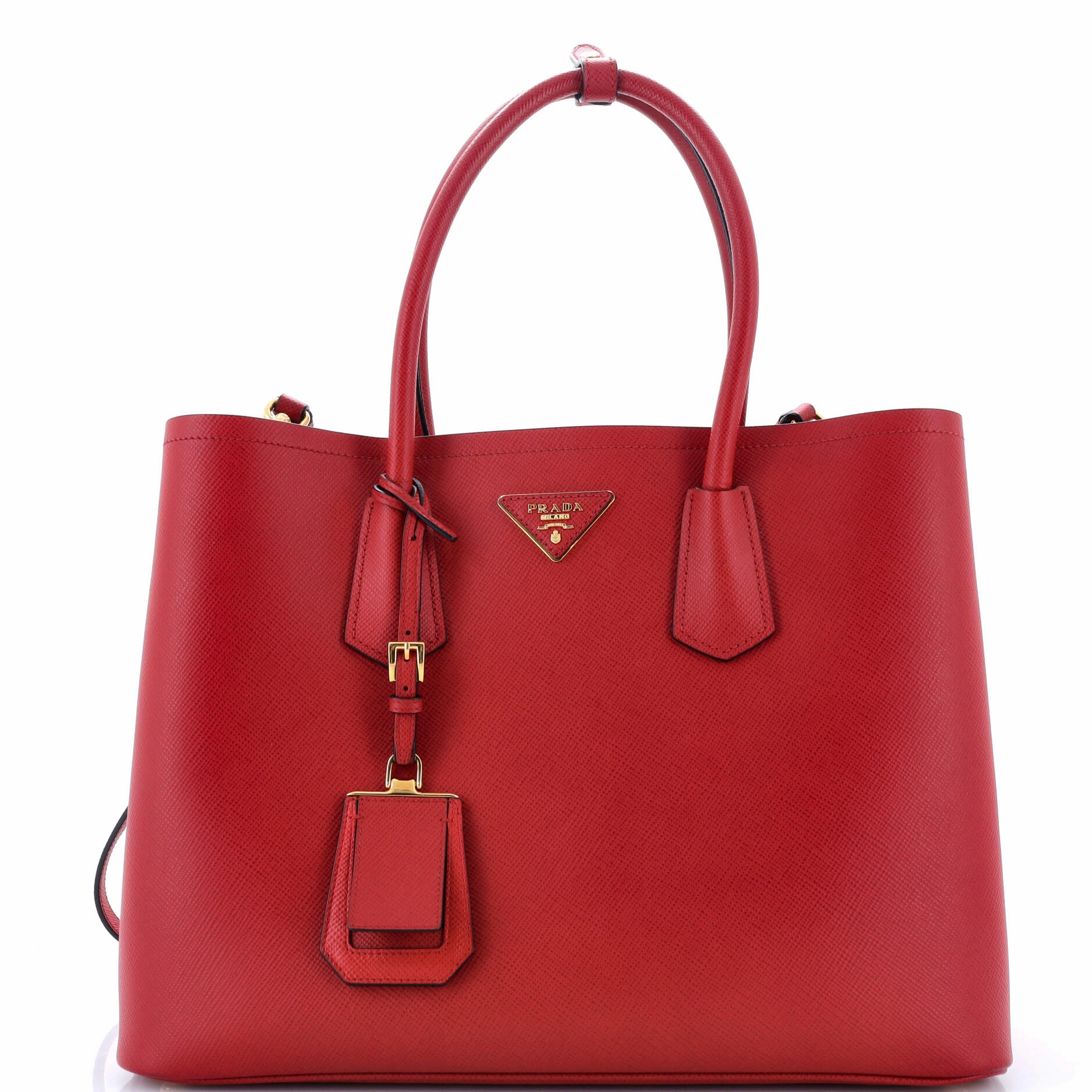 Cuir Double Tote Saffiano Leather Medium
