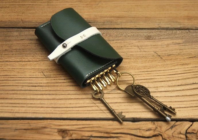 Cute LEATHER Womens Small Card Key Wallet Leather Key Wallet FOR Women
