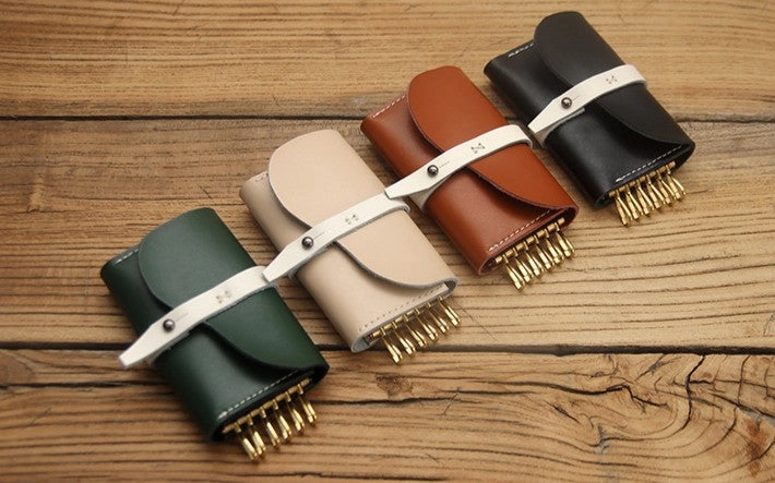Cute LEATHER Womens Small Card Key Wallet Leather Key Wallet FOR Women