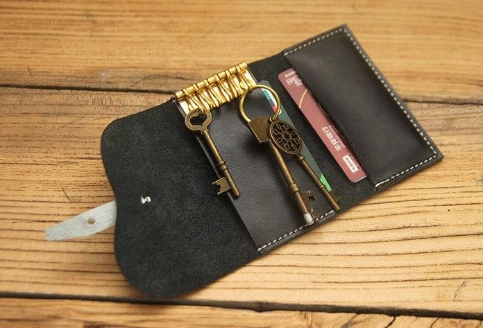 Cute LEATHER Womens Small Card Key Wallet Leather Key Wallet FOR Women