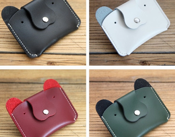 Cute LEATHER Womens Small Dog Change Wallet Leather Card Wallet FOR Women