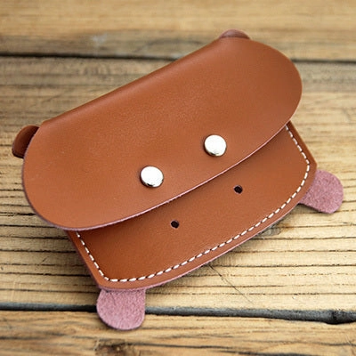 Cute LEATHER Womens Small Hippo Change Wallet Leather Card Wallet FOR Women
