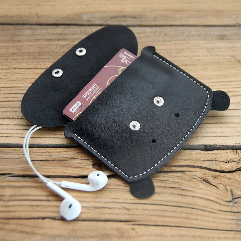 Cute LEATHER Womens Small Hippo Change Wallet Leather Card Wallet FOR Women