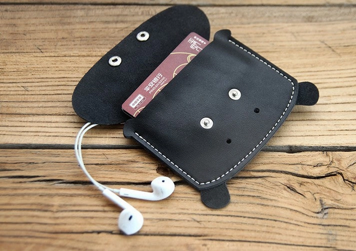 Cute LEATHER Womens Small Hippo Change Wallet Leather Card Wallet FOR Women