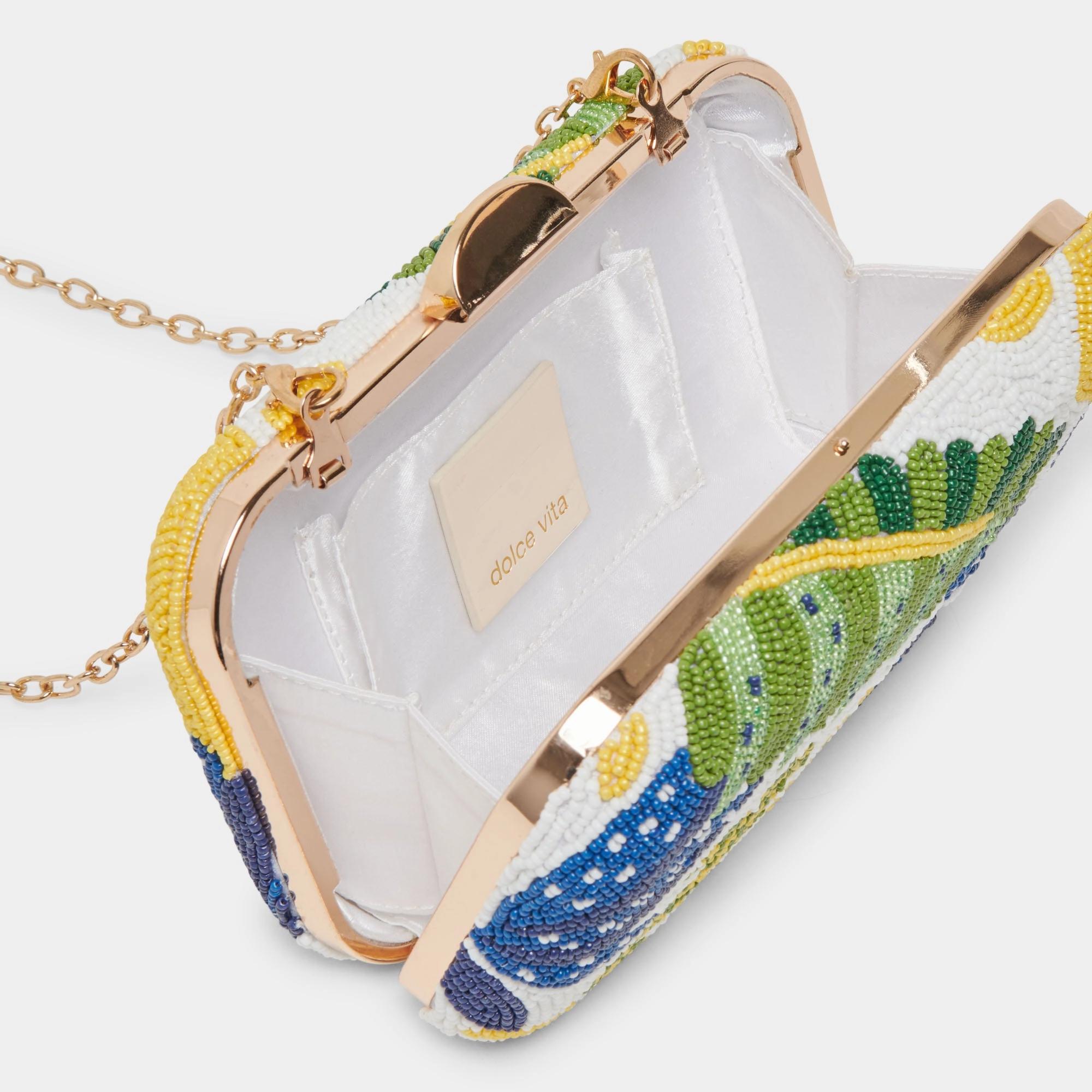 DAISY CLUTCH BLUE MULTI BEADED