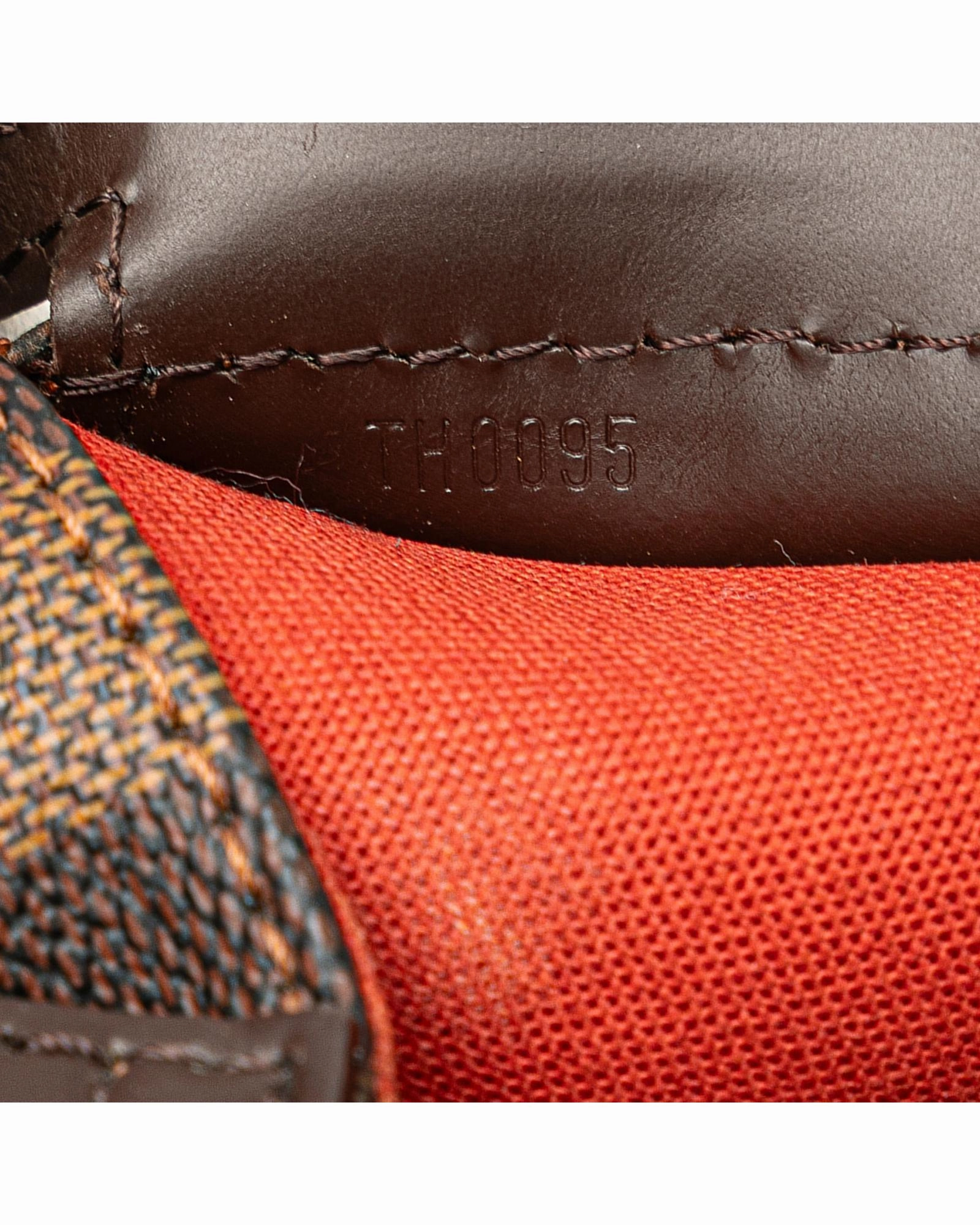 Damier Ebene Canvas Shoulder Bag with Zip Closure