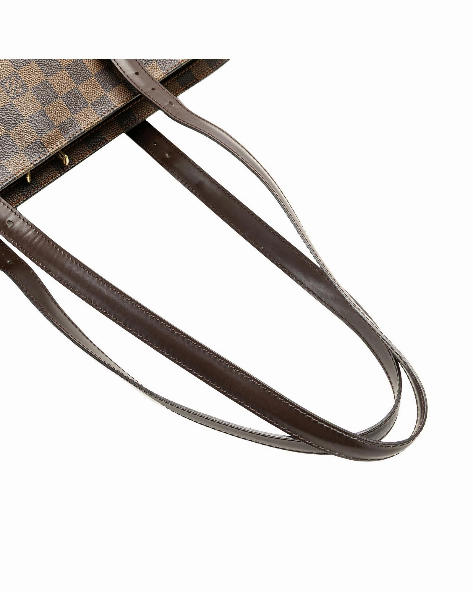 Damier Ebene Canvas Shoulder Bag with Zip Closure