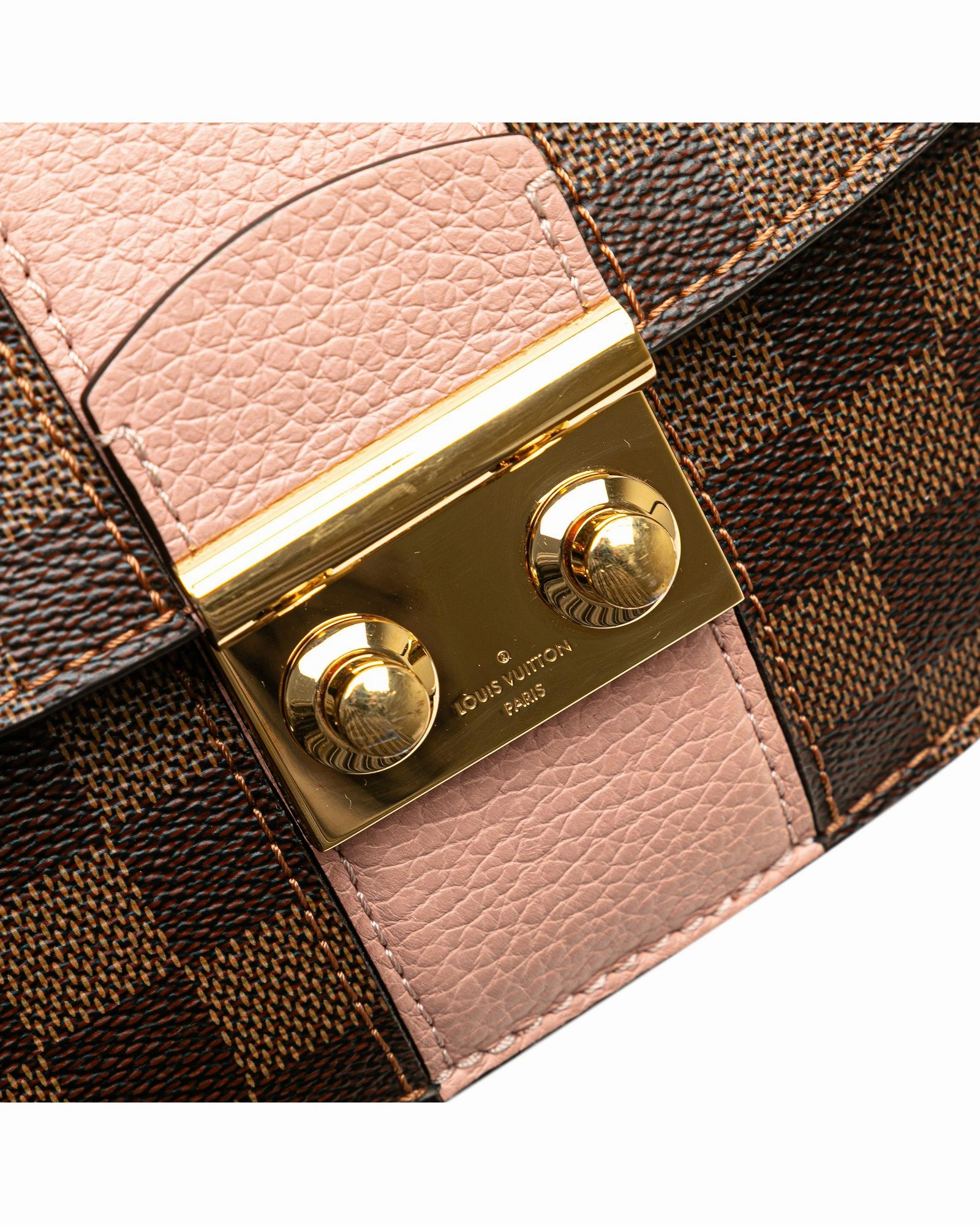 Damier Ebene Cuir Taurillon Wight Chain Strap Shoulder Bag