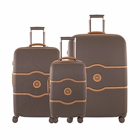 Delsey Paris Luggage Chatelet Hard  3 Piece Set Spinner (Brown)