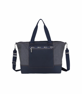 Denim East/West Tote