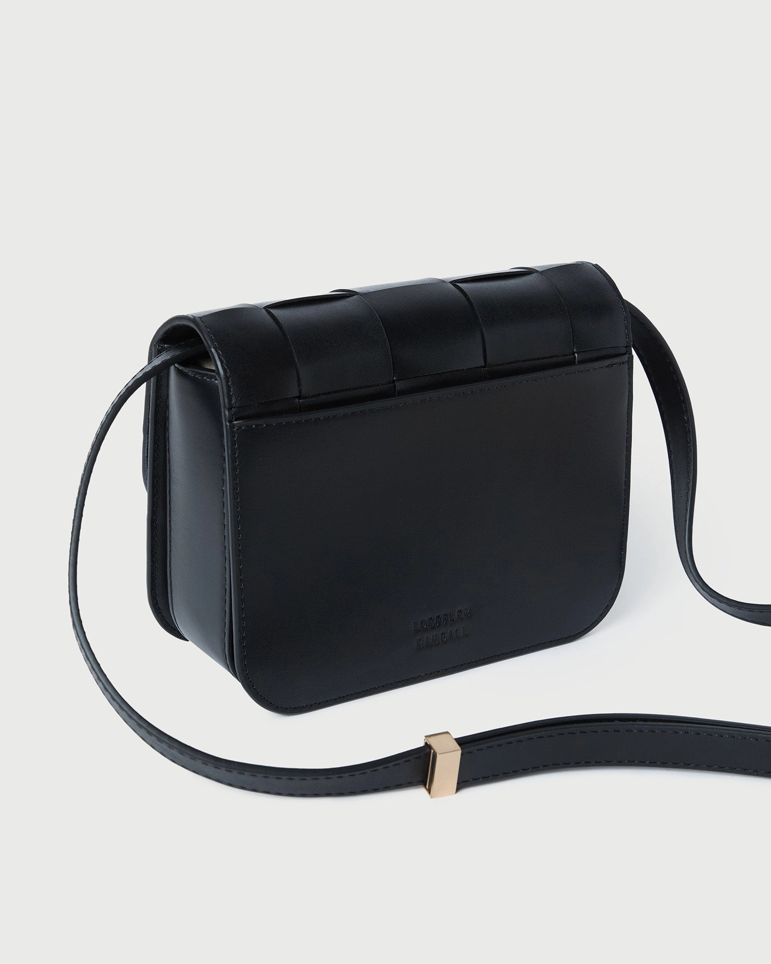 Desi Black Woven Leather Crossbody