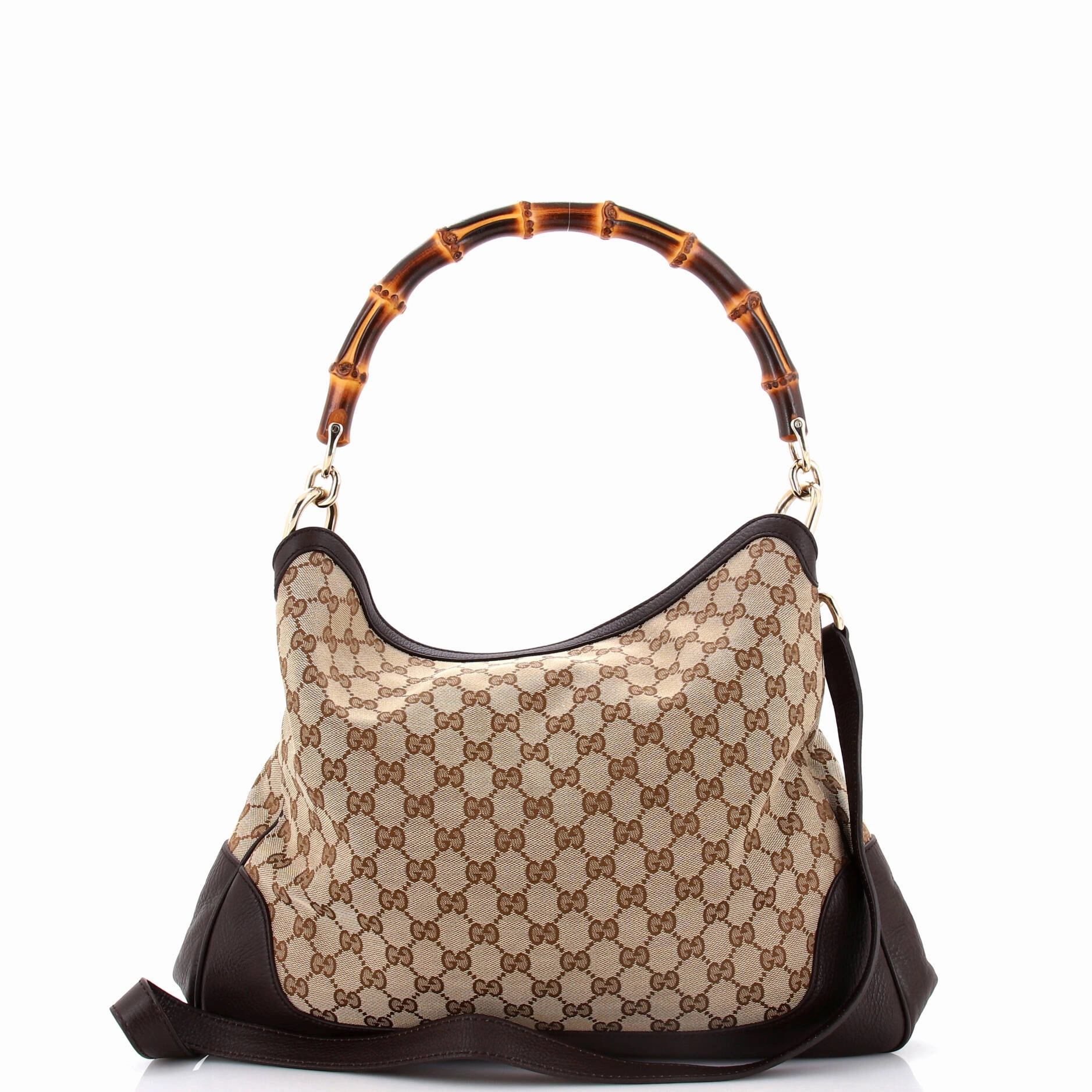 Diana Bamboo Shoulder Bag GG Canvas Medium