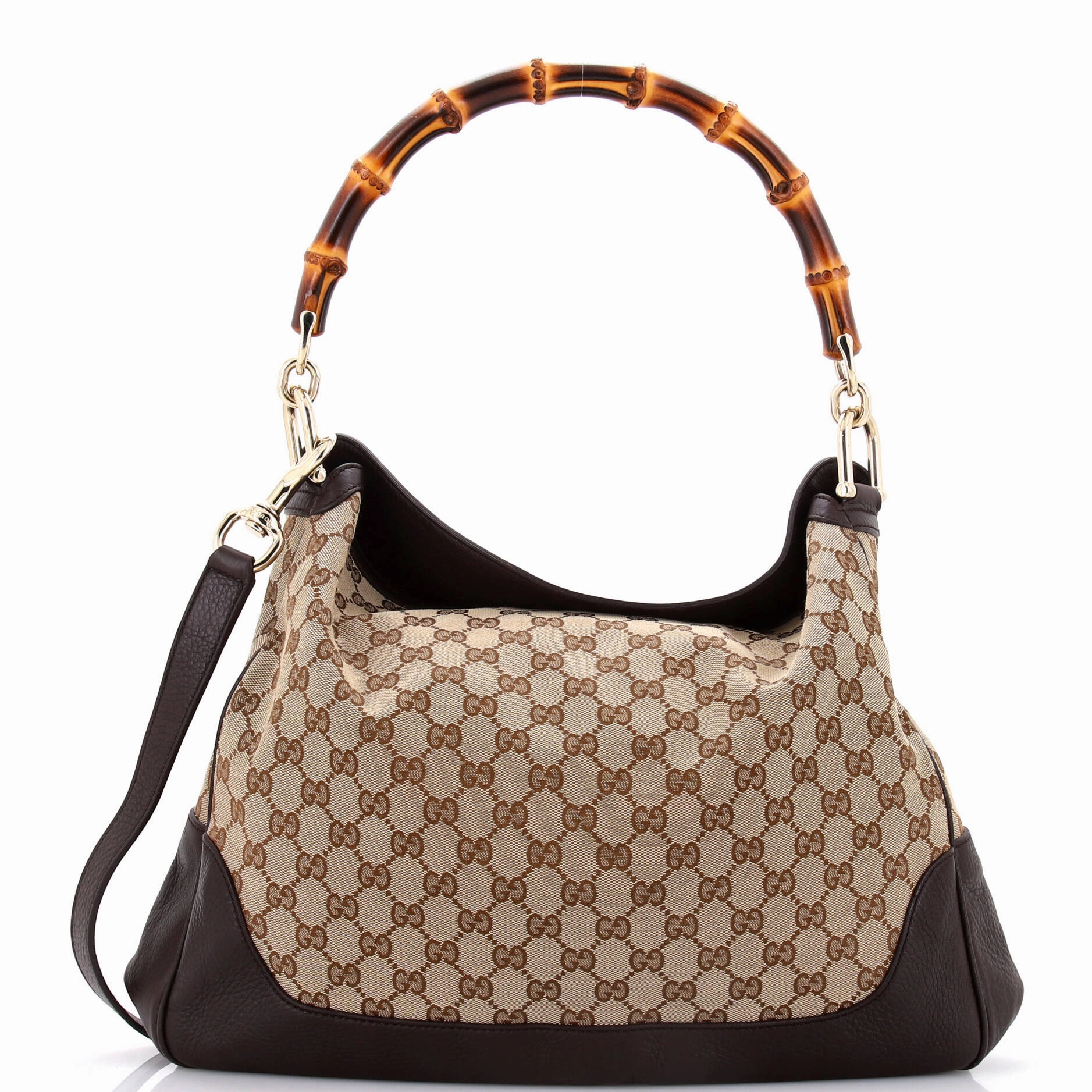 Diana Bamboo Shoulder Bag GG Canvas Medium