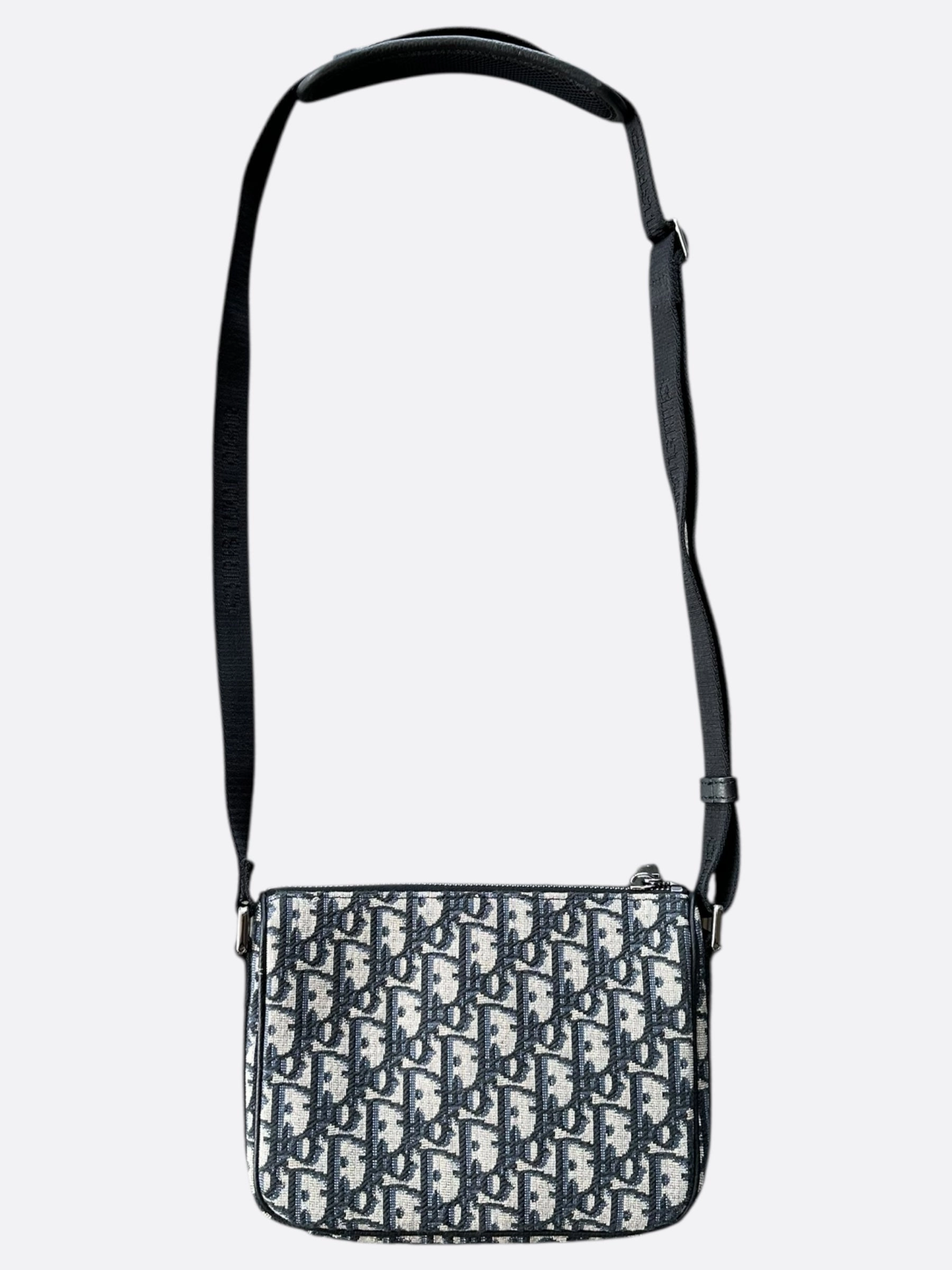 Dior Beige & Black Oblique Mini Dior 8 Messenger Bag