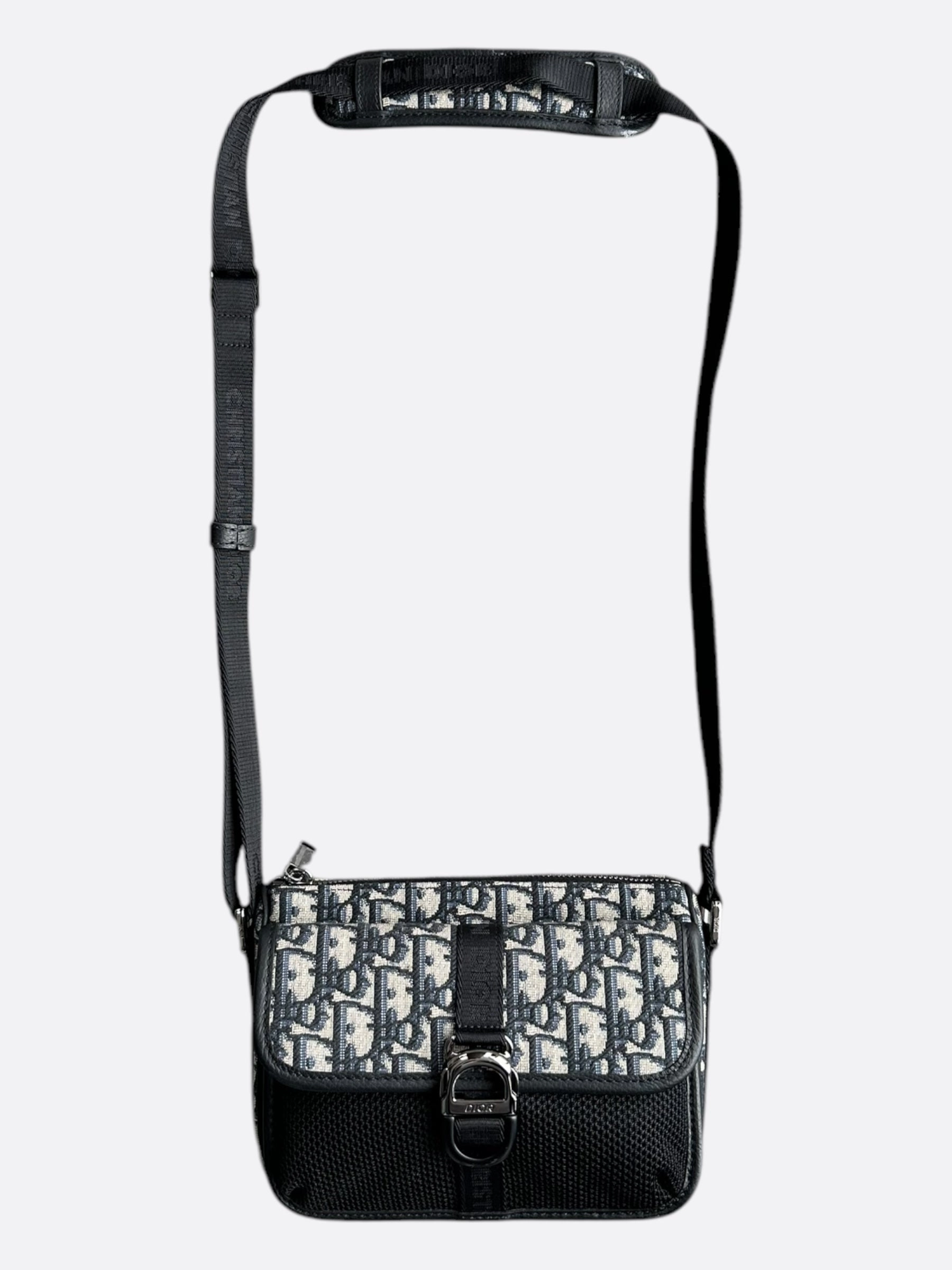 Dior Beige & Black Oblique Mini Dior 8 Messenger Bag