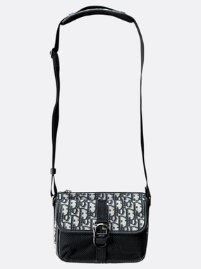 Dior Beige & Black Oblique Mini Dior 8 Messenger Bag