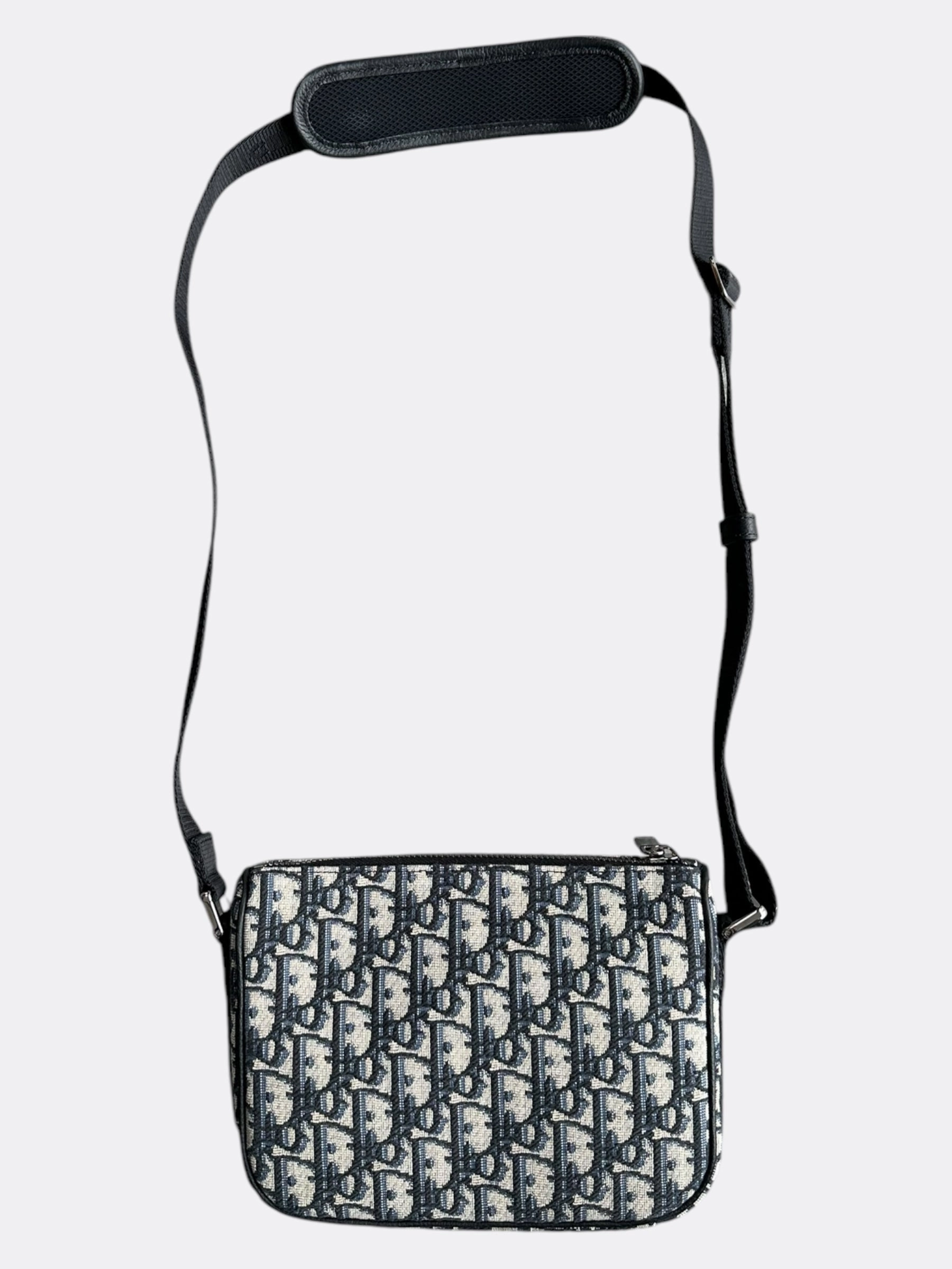 Dior Beige & Black Oblique Mini Dior 8 Messenger Bag
