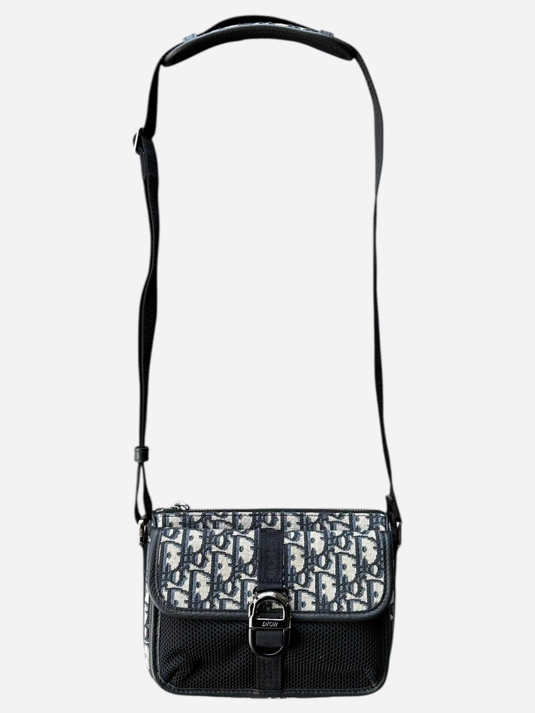 Dior Beige & Black Oblique Mini Dior 8 Messenger Bag