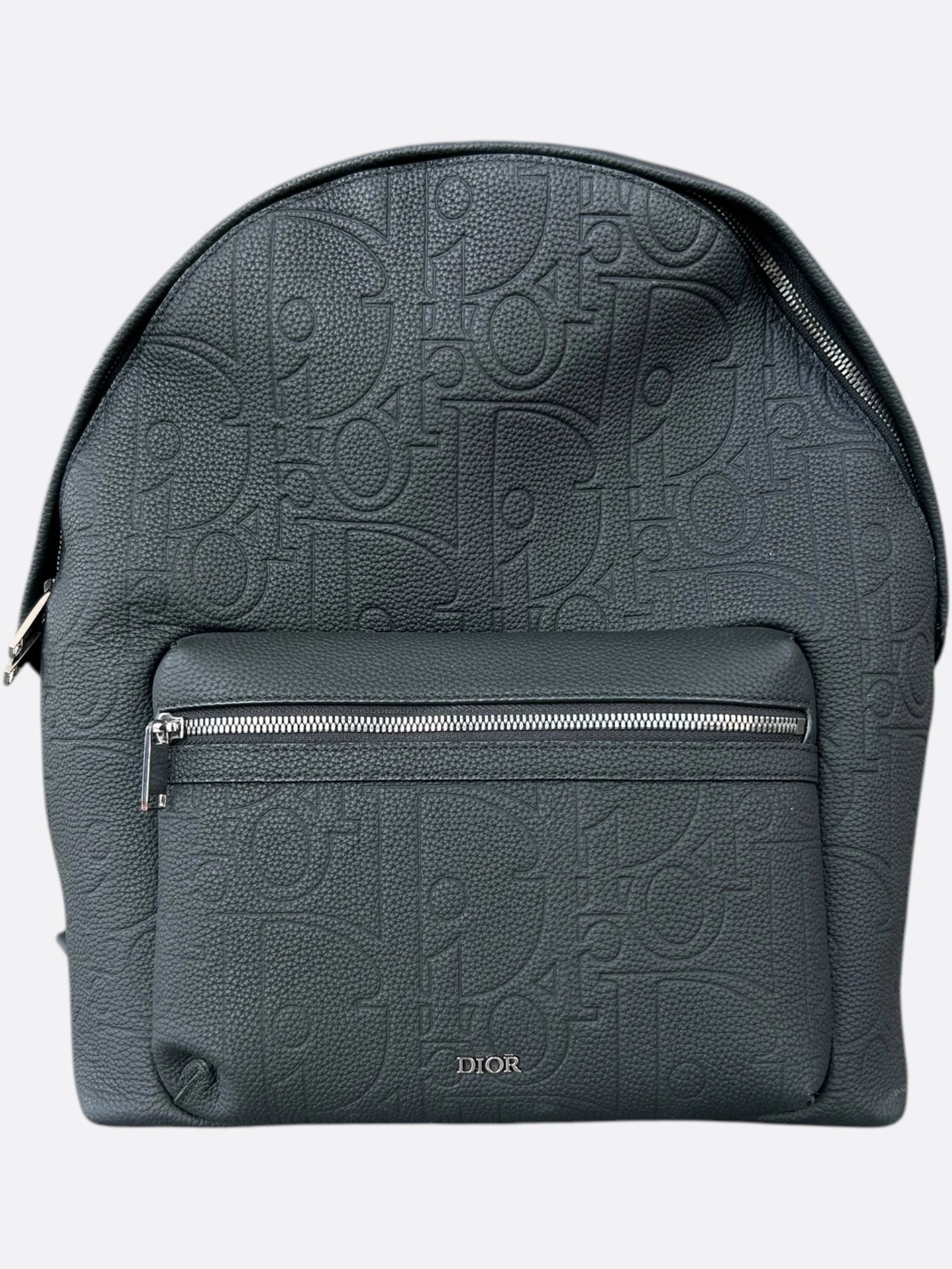 Dior Black Oblique Leather Rider Backpack