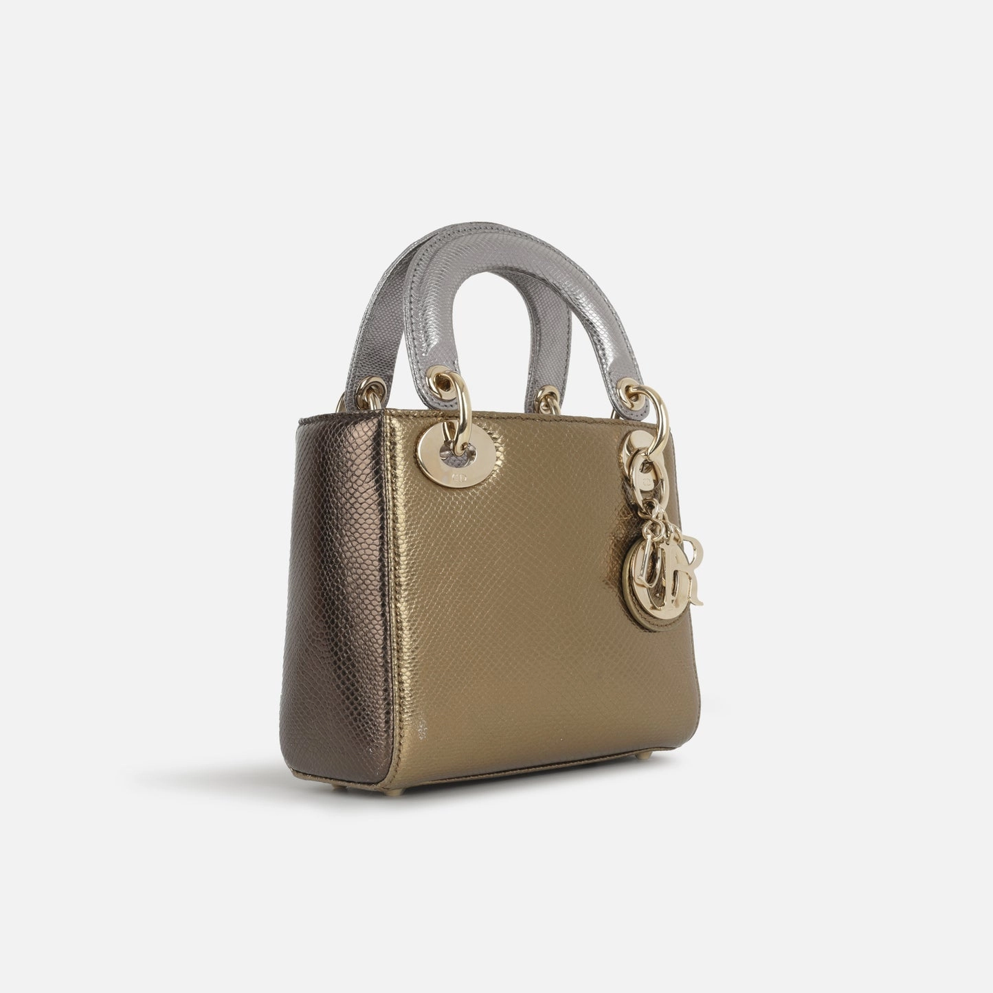 Dior Dior - Mini Lady Dior - Silver/Gold Lizard CGHW - Pre-Loved - 2021