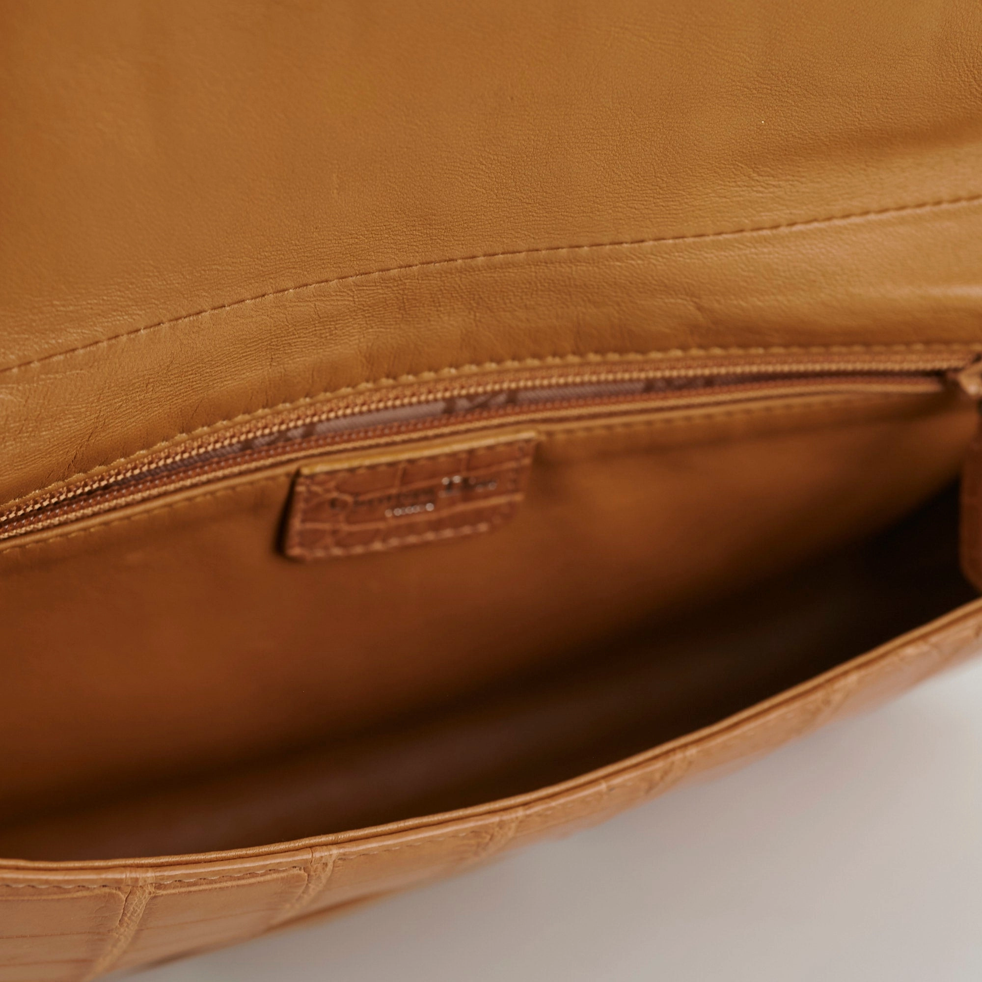 Dior Malice Croc Embossed Tan Shoulder Bag