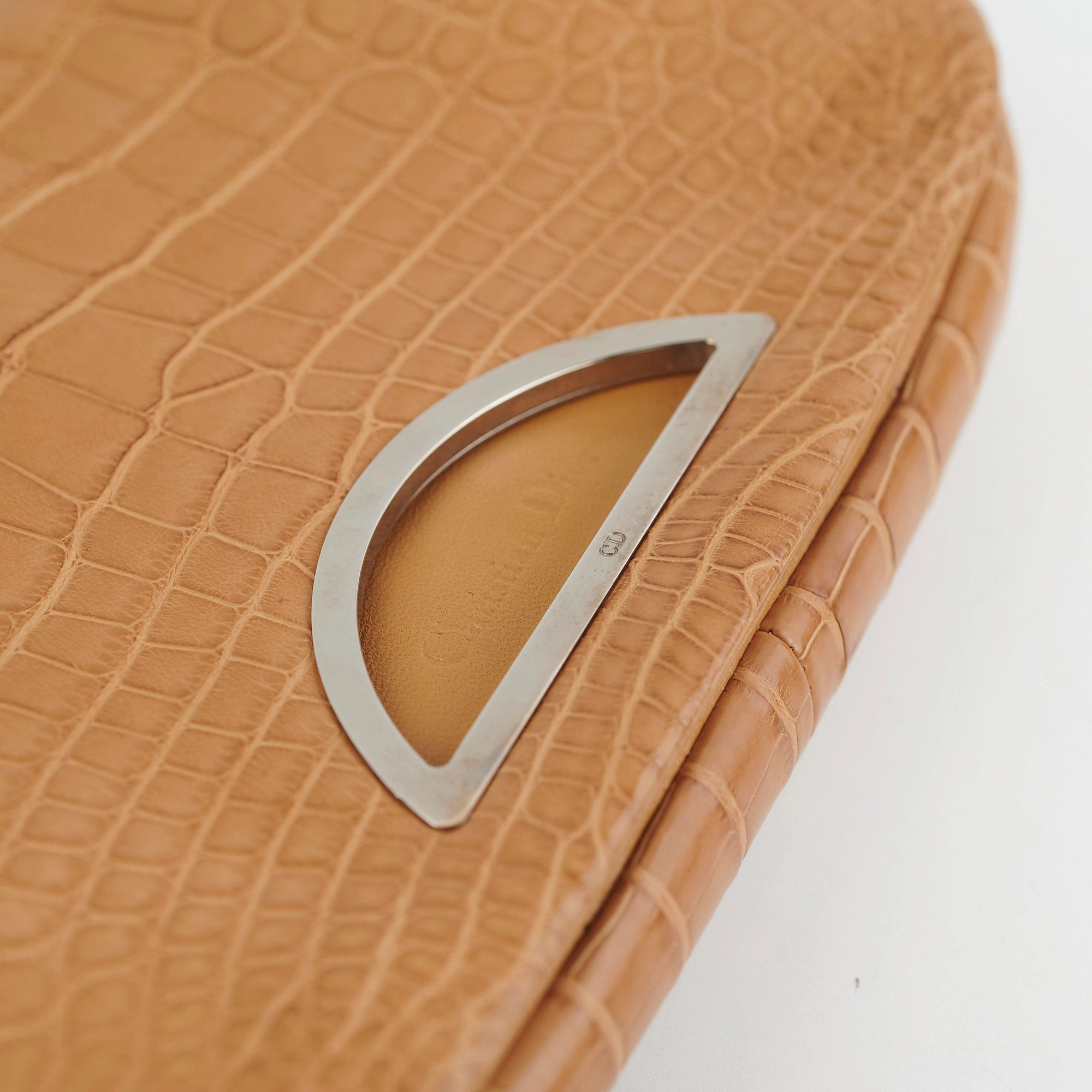 Dior Malice Croc Embossed Tan Shoulder Bag